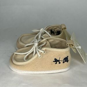 NWT Disney Store 12-18 Months Baby Shoes Sand Canvas Mickey Pluto Embroidered